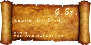 Gaszler Szilárd névjegykártya